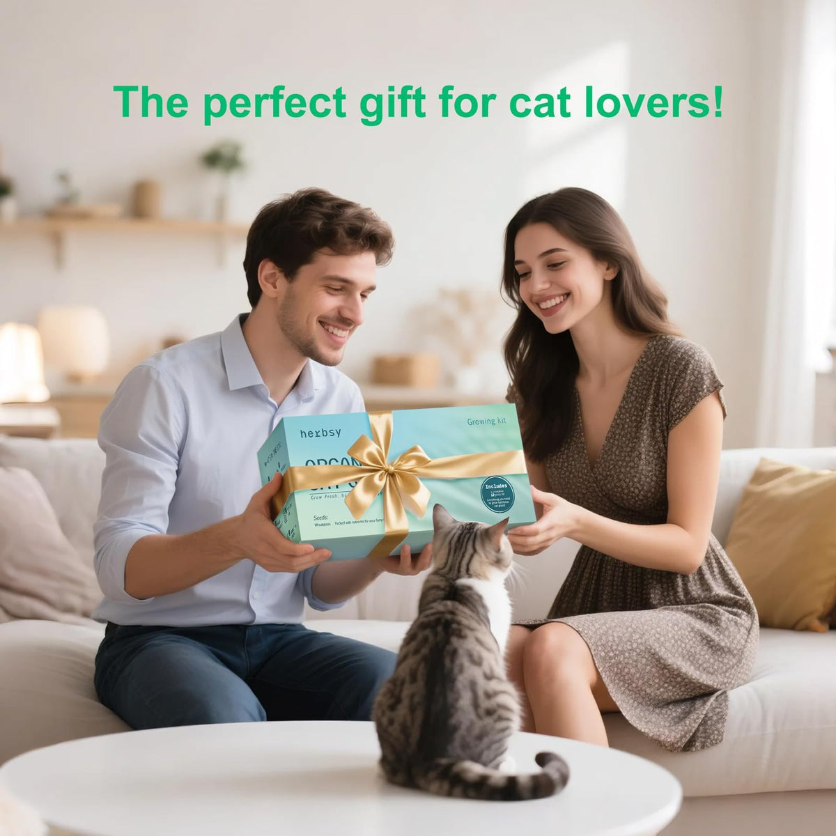 Non-GMO Wheatgrass Cat Grass Kit with Wood Planter Soil & Tools 17-Piece Set R2489