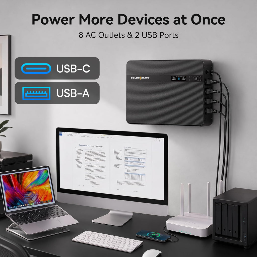 1500VA/1000W Lithium UPS Battery Backup & Surge Protector A5336