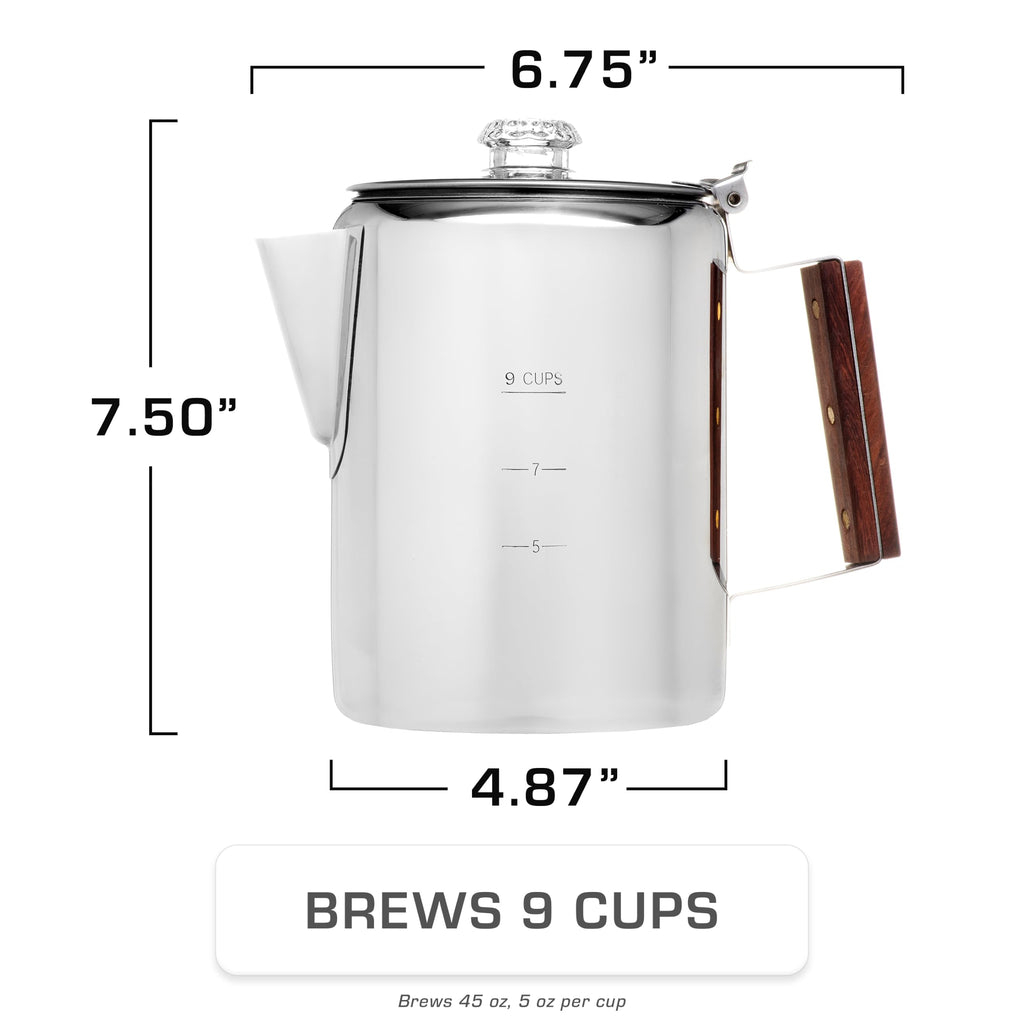 Percolator Coffee Pot with Glass Globes and Filters S444