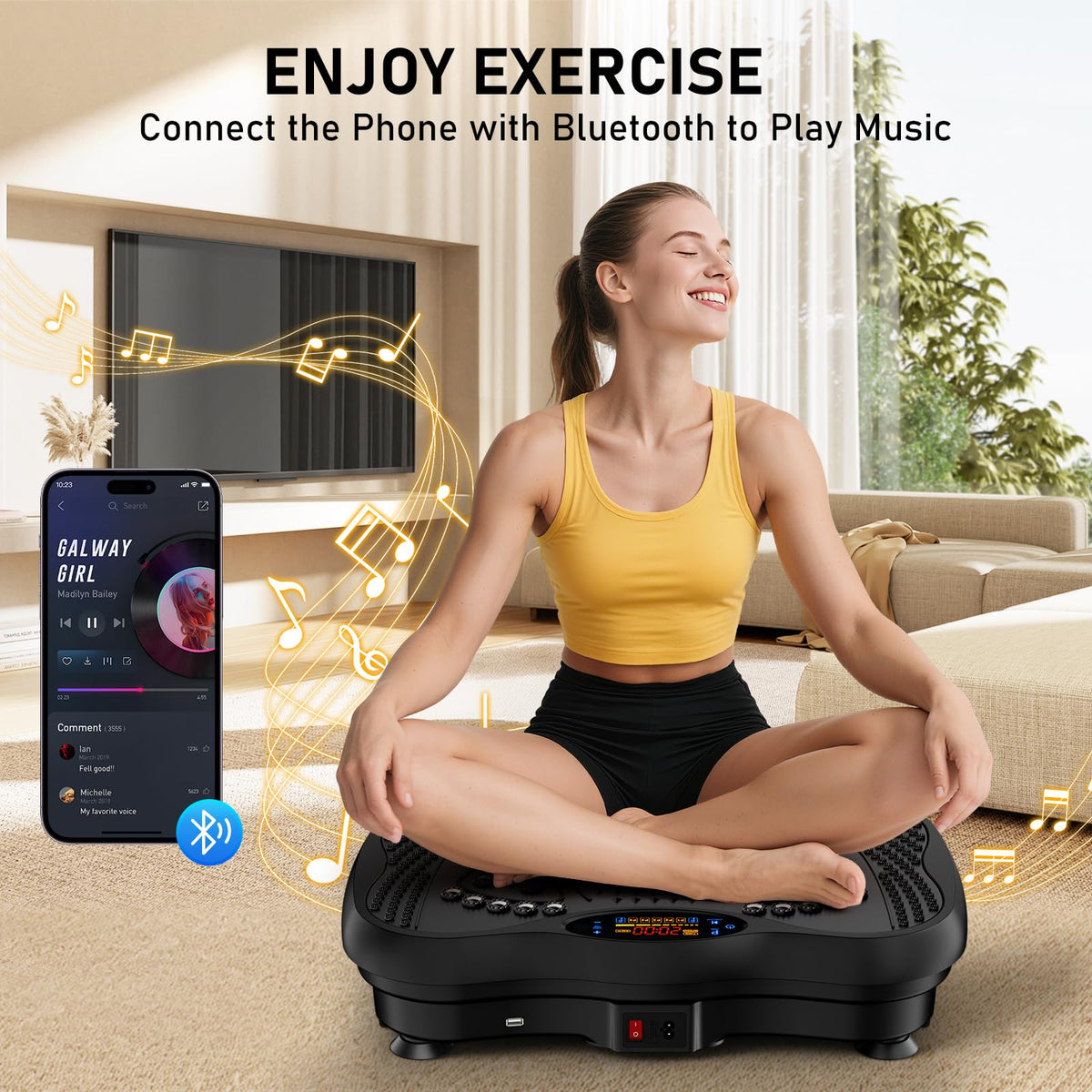 Vibration Plate Exercise Machine 130 Levels 450 Lbs Capacity C2223