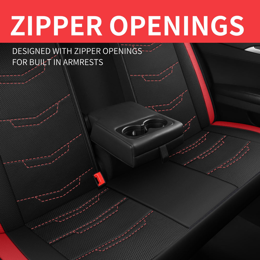 Car Seat Cover Black Red H4998
