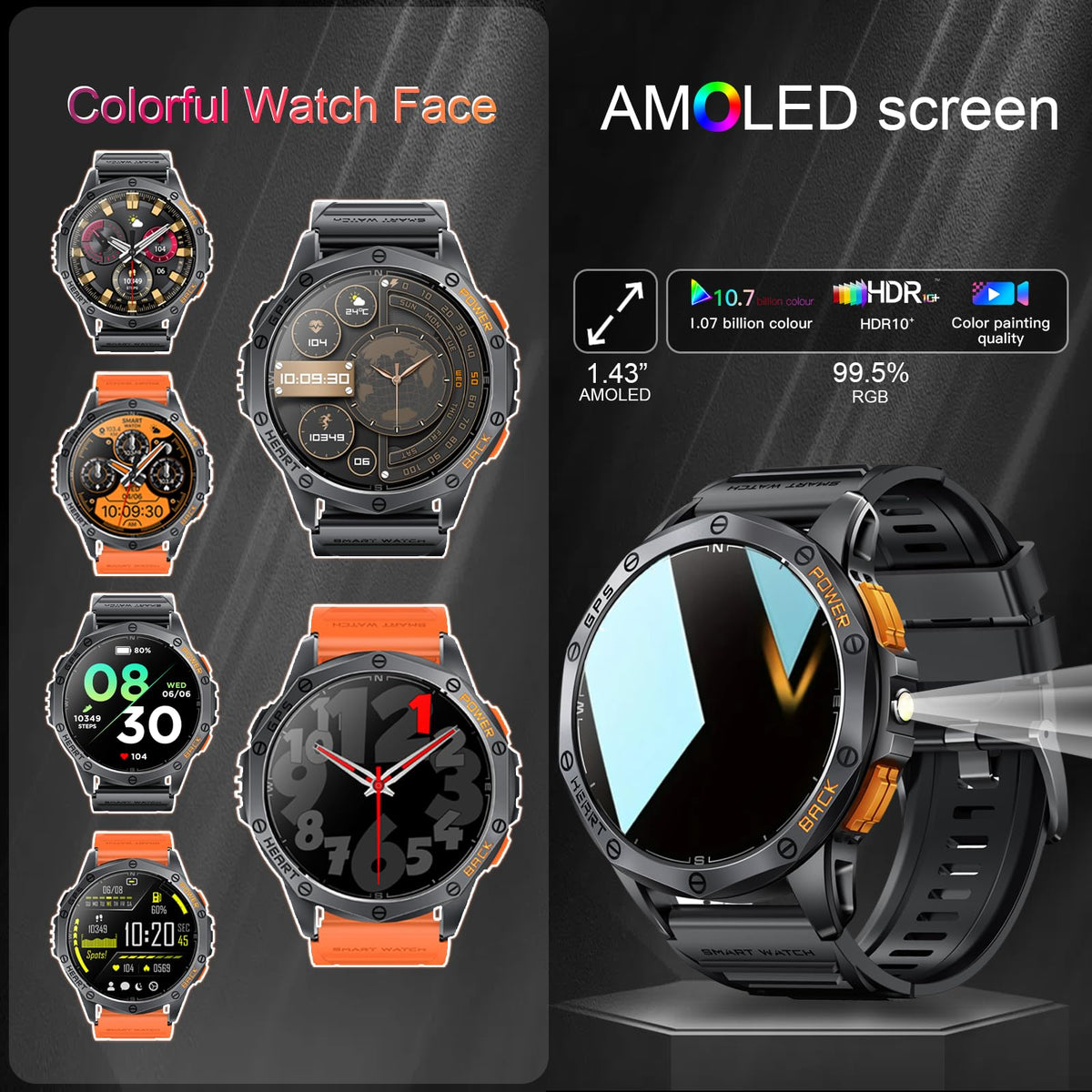Military Smart Watch with GPS A86472