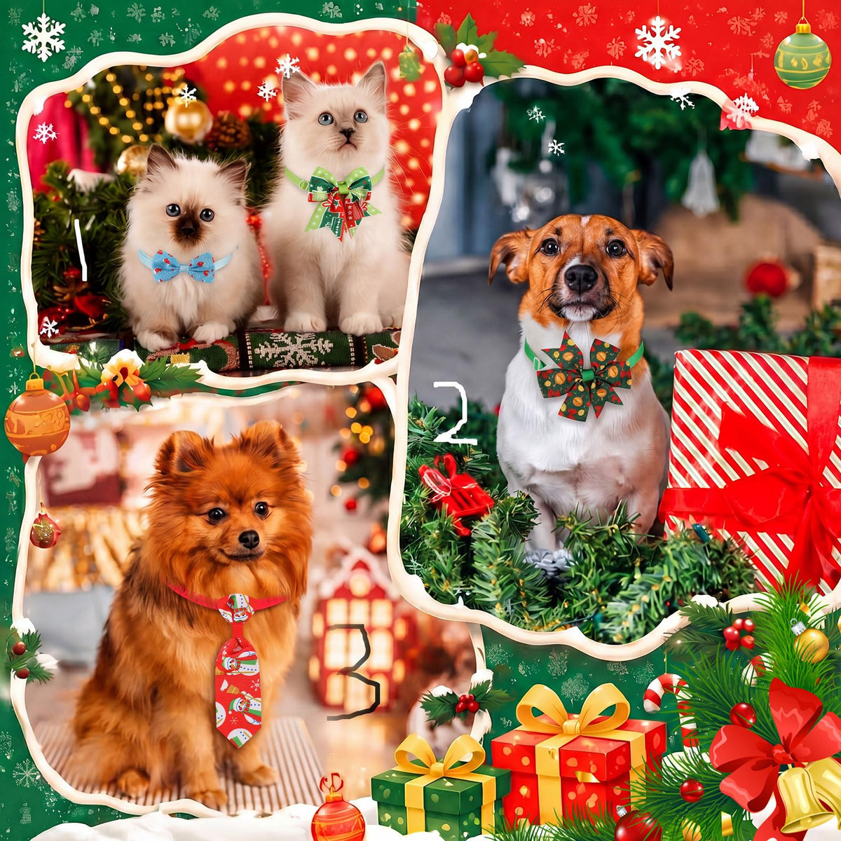 Fall Dog Bow Ties Collars 360 Pcs G609