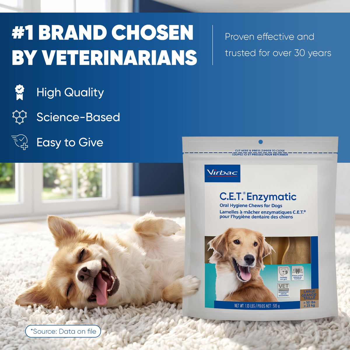 Large Tartar Control Enzymatic Oral Hygiene Chews for Dogs L91710