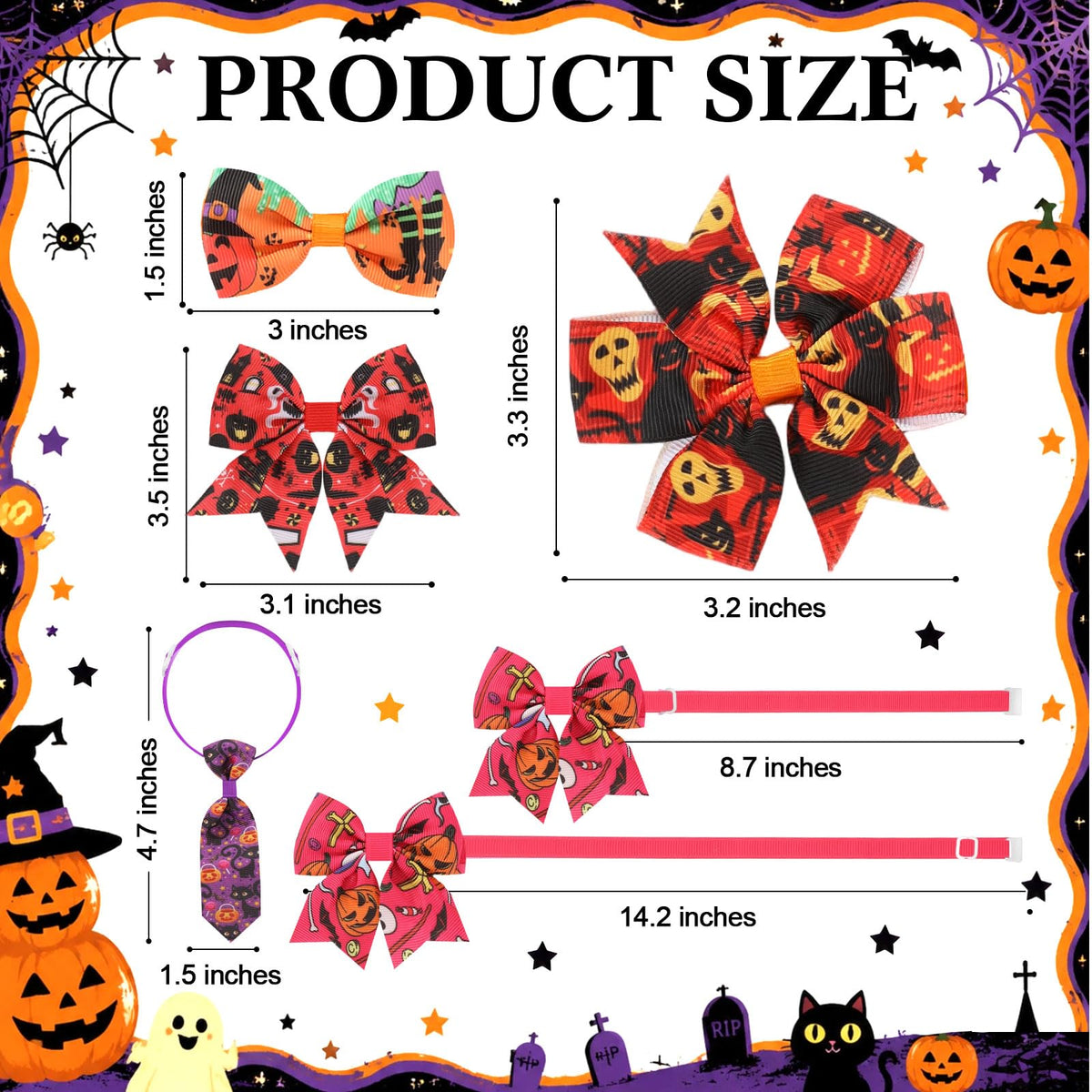 Fall Dog Bow Ties Collars 360 Pcs G609