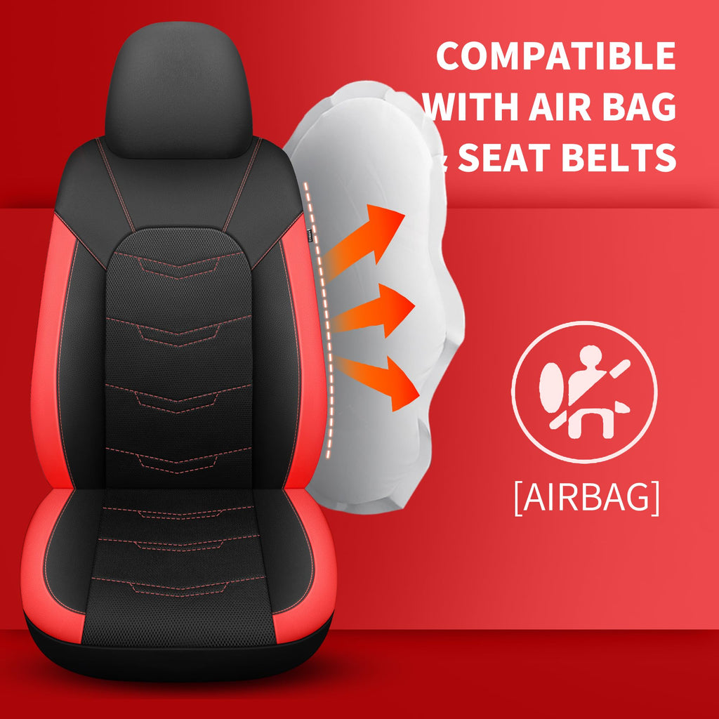 Car Seat Cover Black Red H4998