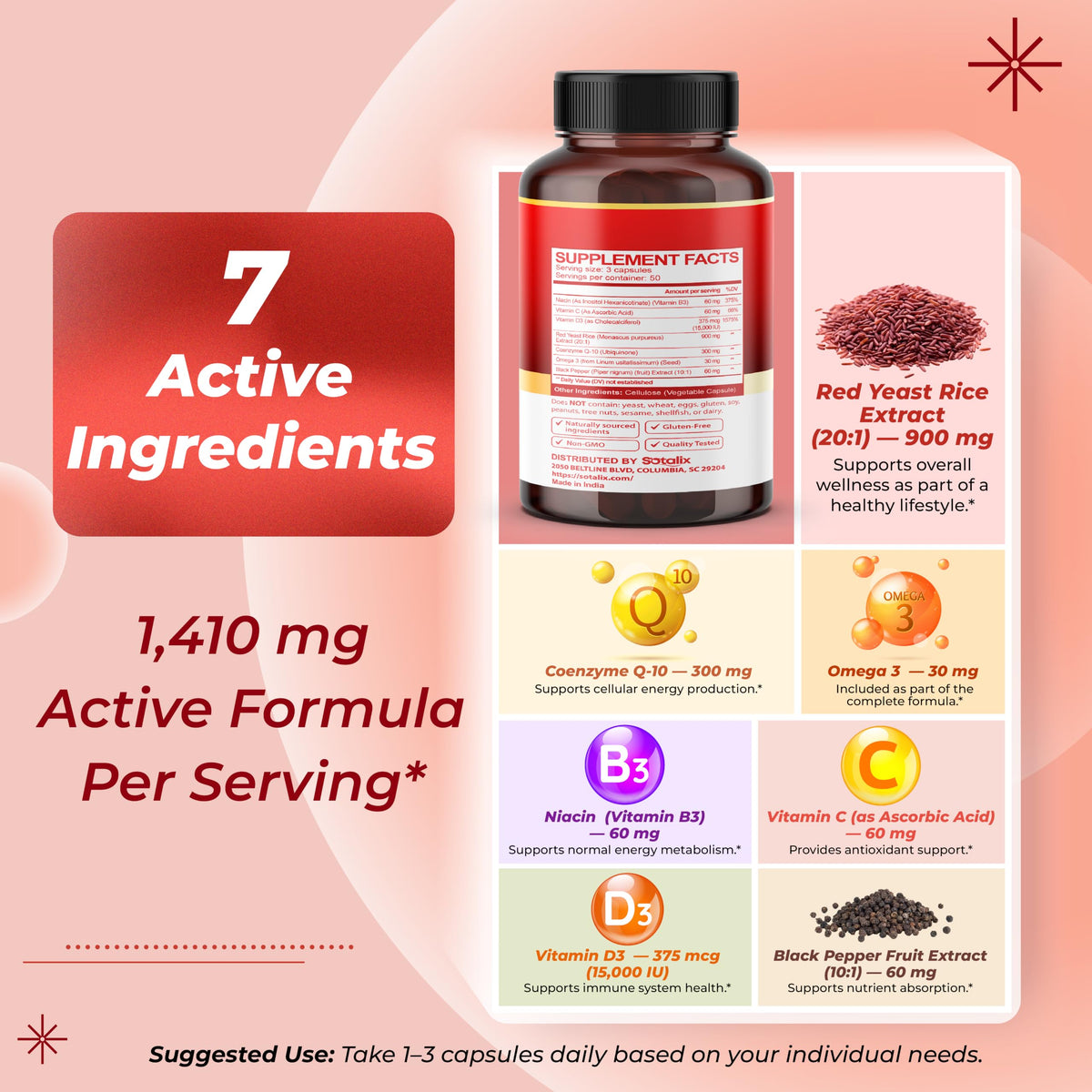 Red Yeast Rice Complex 1,410 mg 150 Capsules M70192