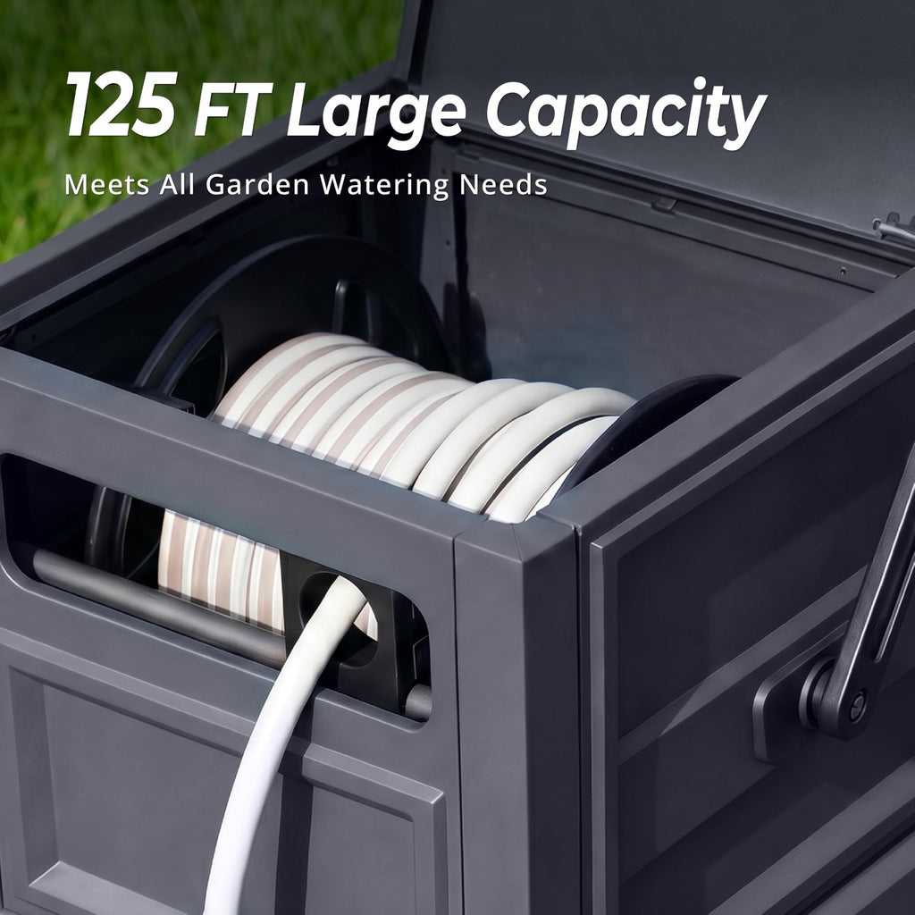 Heavy Duty Metal Hose Reel Box Holds 125FT x 5/8" Hose N744