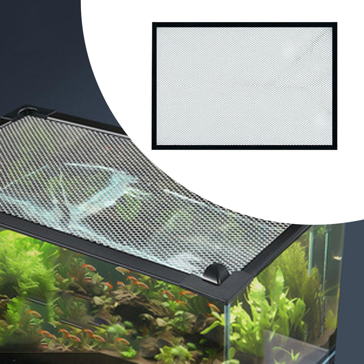 5mm Mesh Clear Aquarium Screen Top Cover 60x45cm Y839644