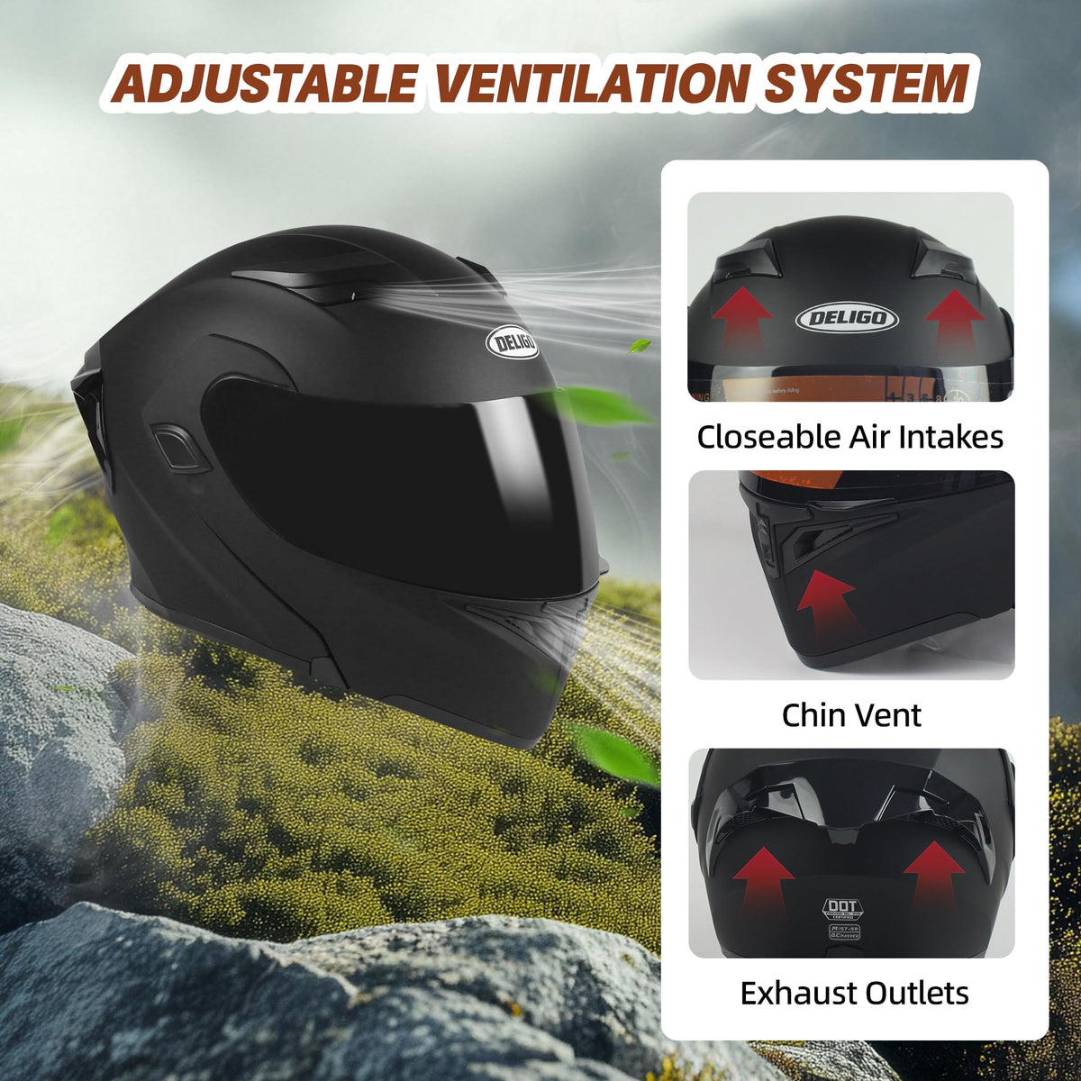 DOT Certified Modular Motorcycle Helmet V474