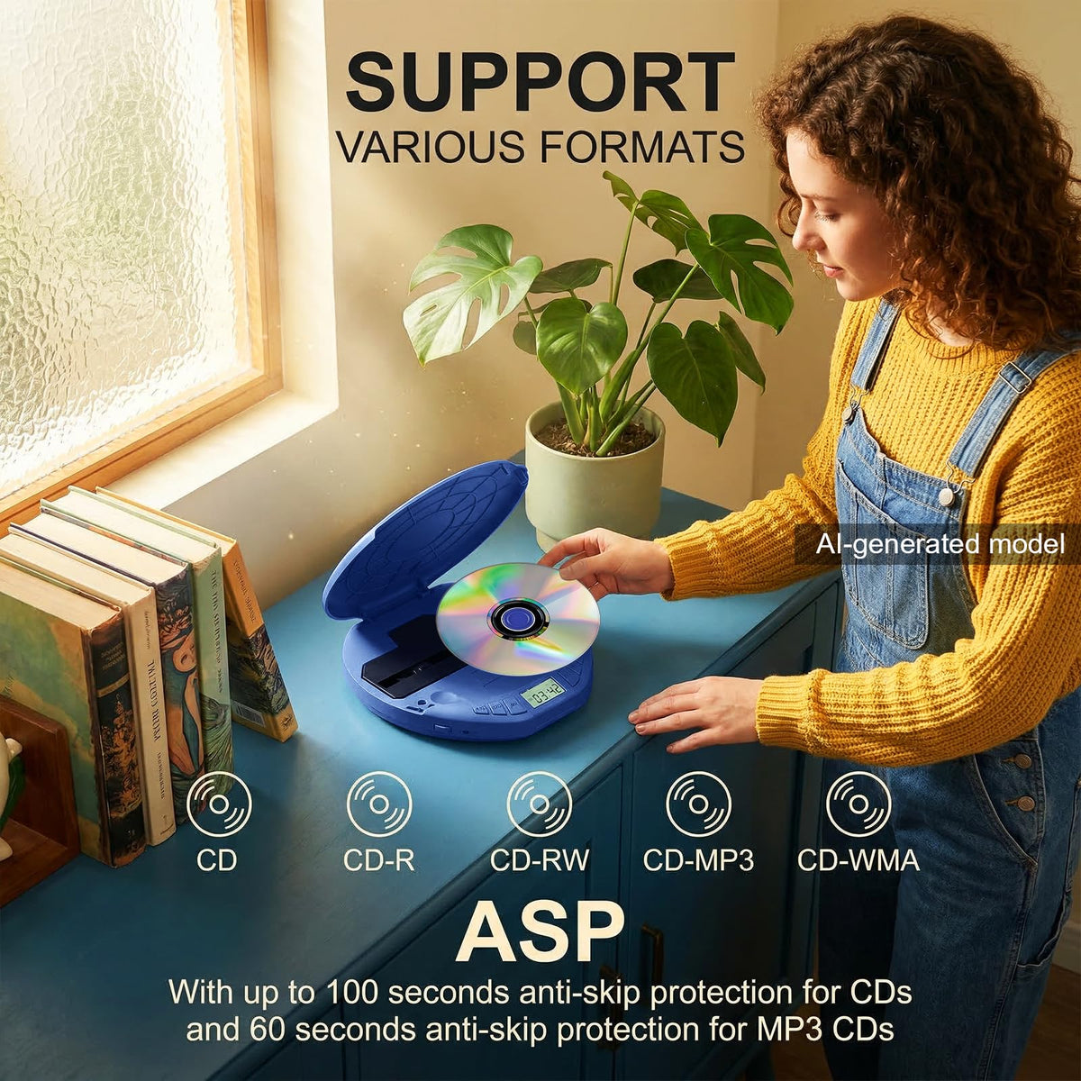 Portable CD Player with Earphones H9406