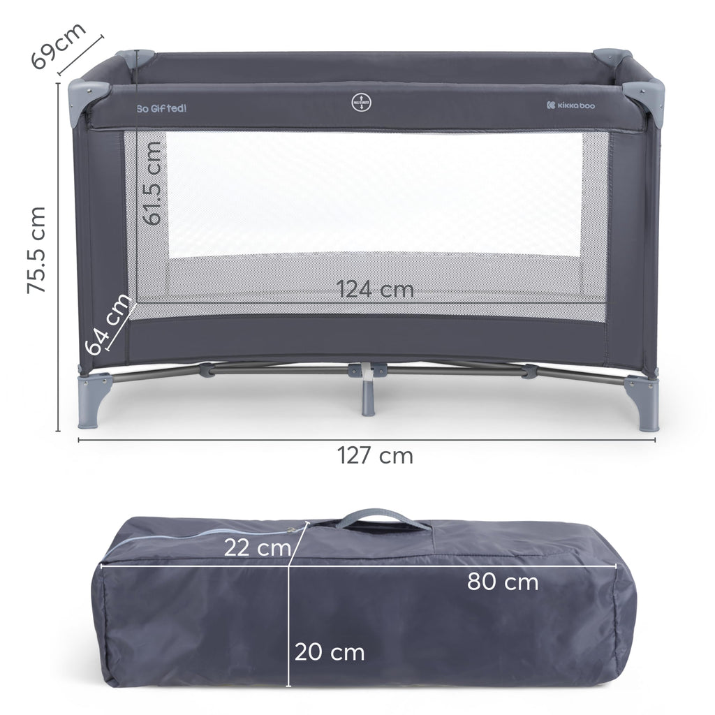 Foldable Lightweight Travel Cot with Carry Bag, Navy Blue I6178