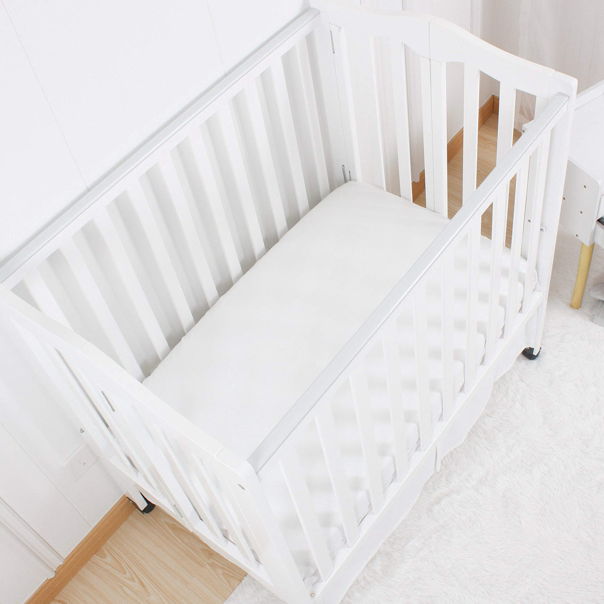 Microfiber 3 Pack Mini Portable Crib Sheets, Fits 24" x 38", Green Light Grey White I905192