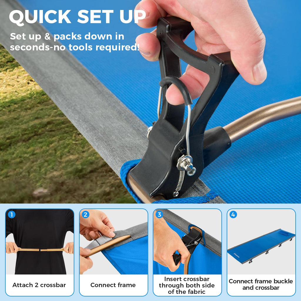 Ultralight Camping Cot 265 Lbs Blue B48147
