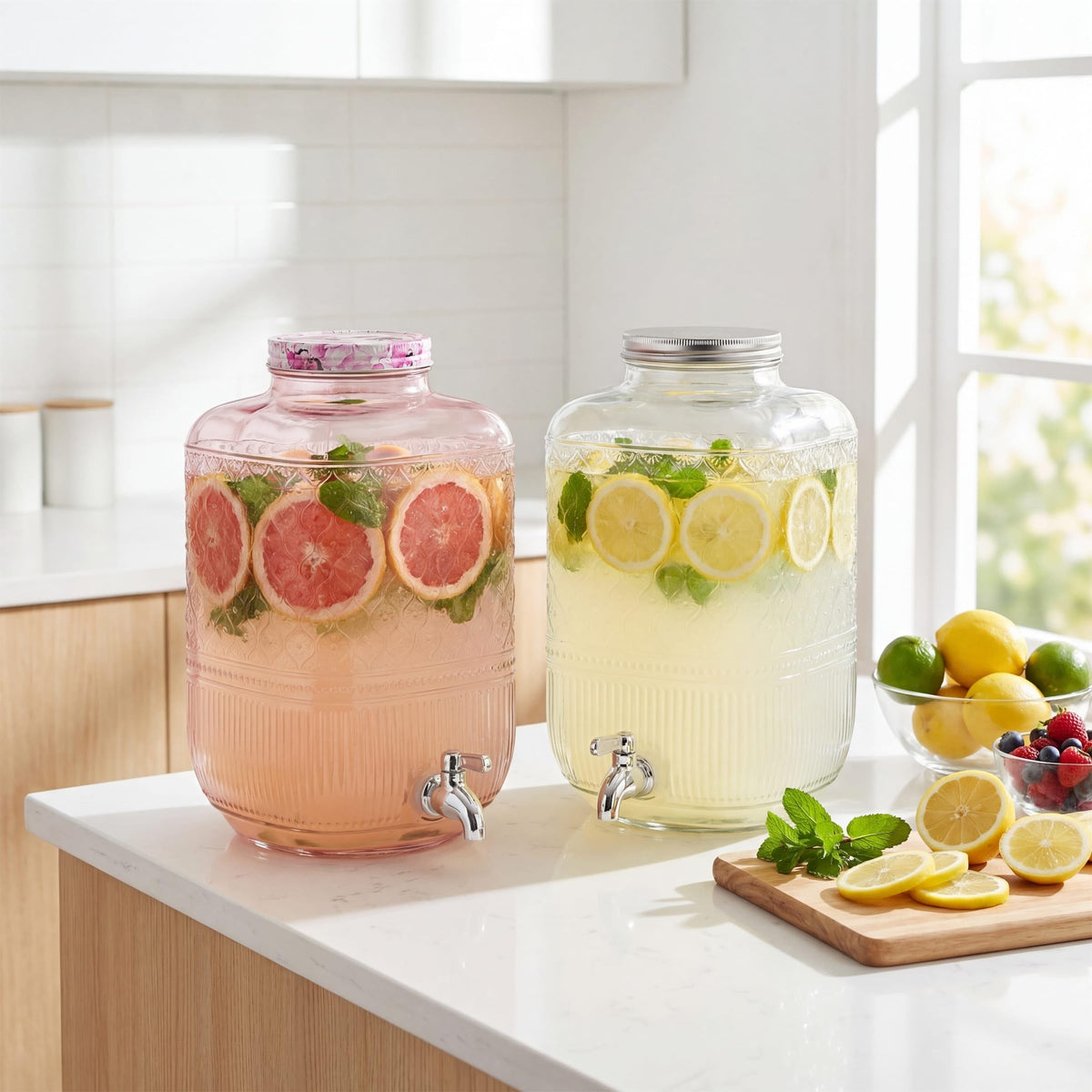 2 Gallon Glass Drink Dispenser V484
