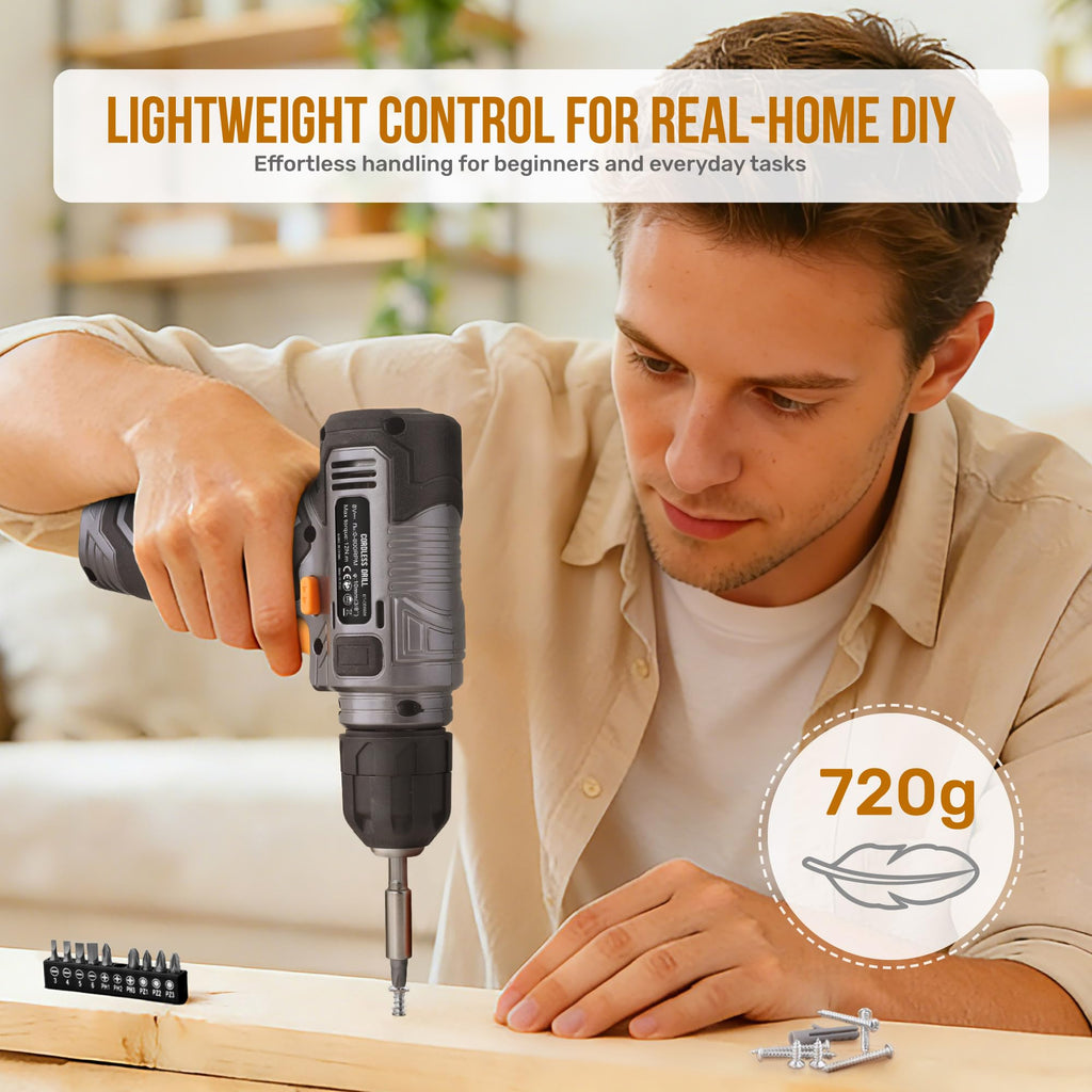 8V Cordless Drill Set & Household Tool Kit Q37163