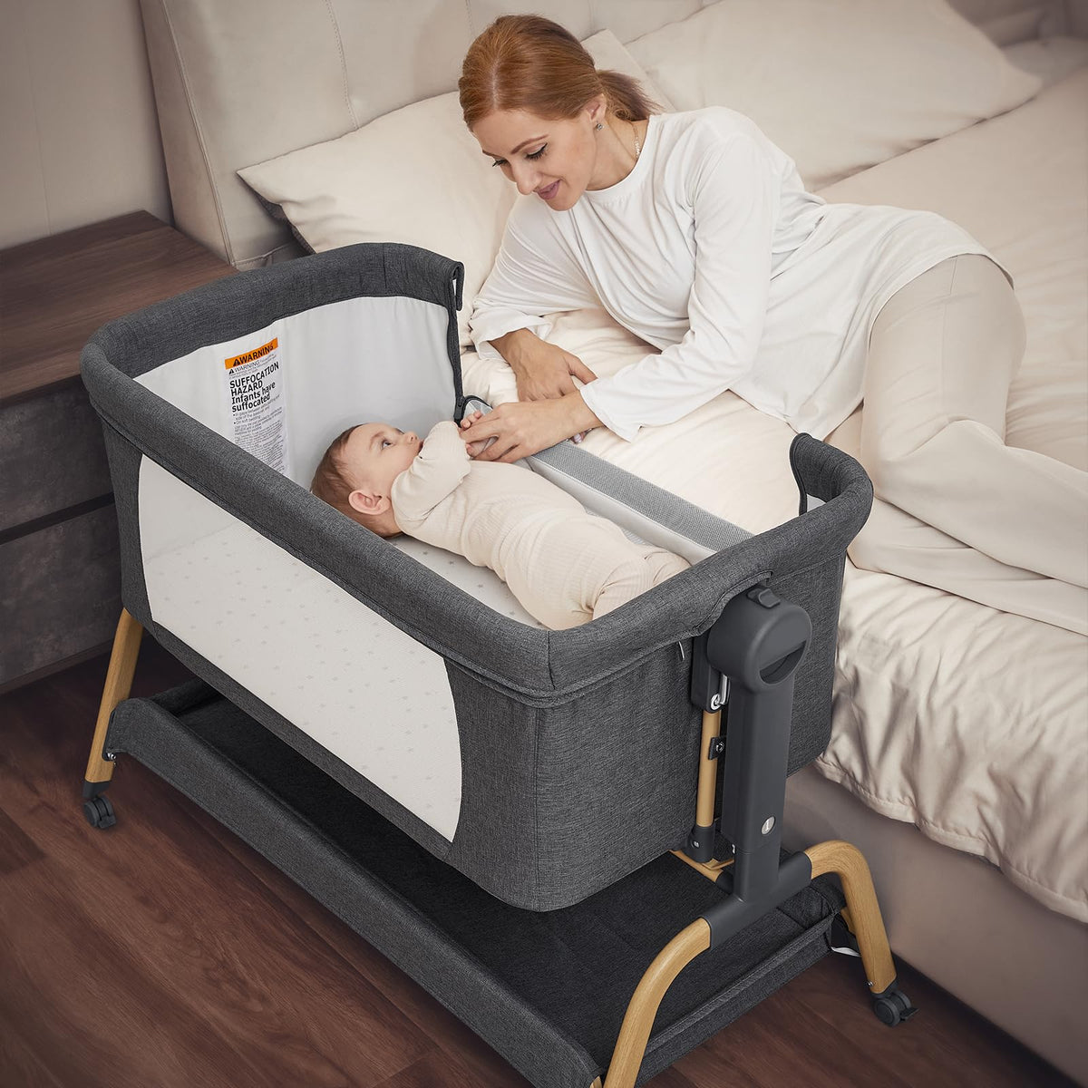 3-in-1 Dark Grey Baby Bassinet X993051