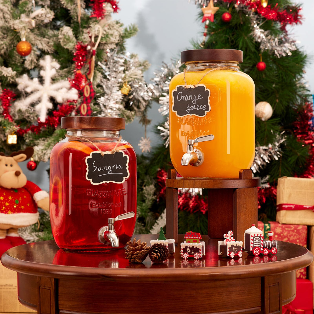1 Gallon Glass Beverage Dispenser with Stainless Steel Spigot C201