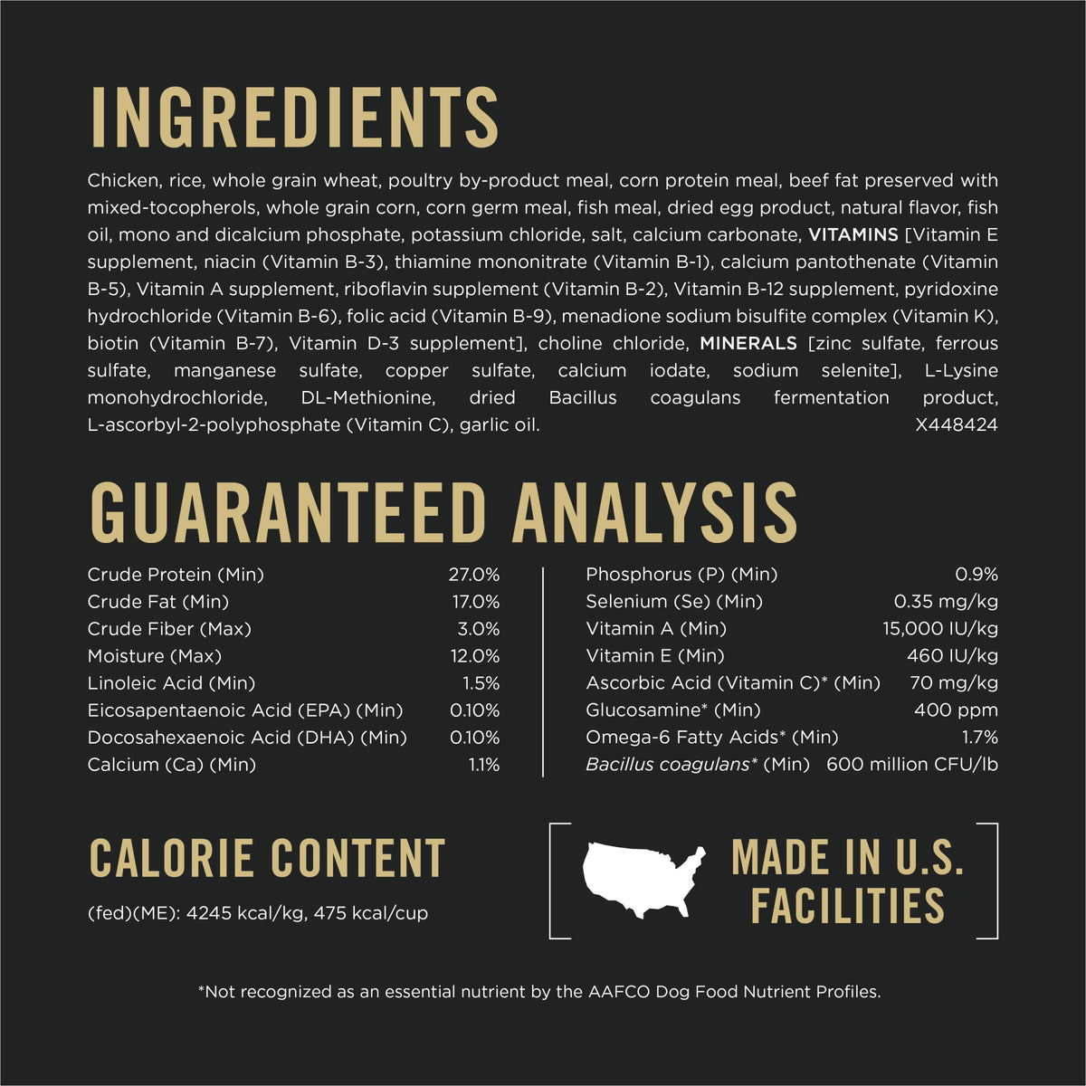 High Protein Chicken & Rice Dog Food 37.5 lb C224