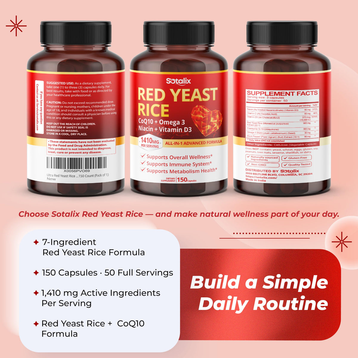 Red Yeast Rice Complex 1,410 mg 150 Capsules M70192