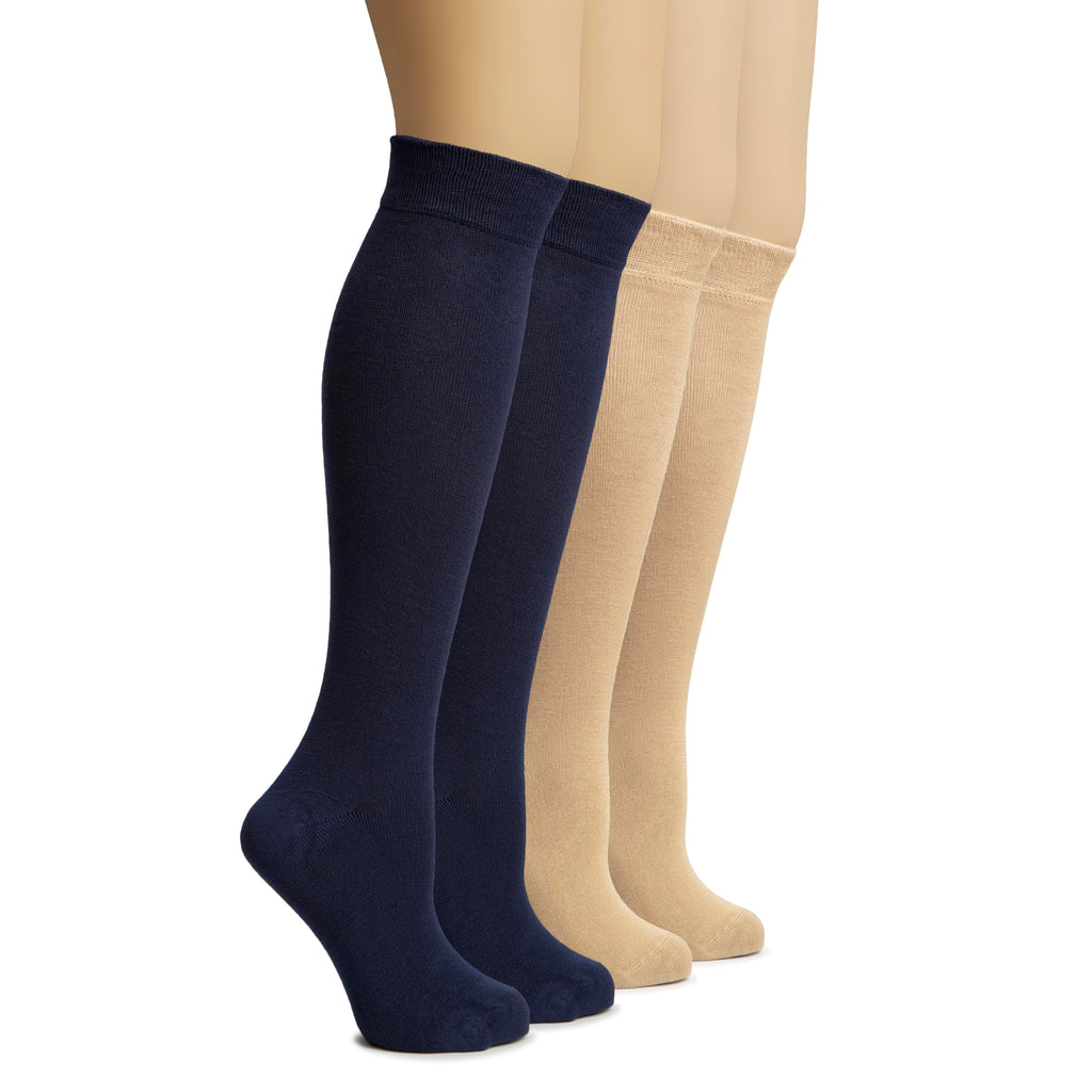 Rayon from Bamboo Knee High Socks 4 Pairs V155