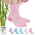 5 Pairs Bamboo Viscose Non-Binding Diabetic Ankle Socks Q5854