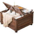 Brown Walnut Coffee Table with Hidden Storage C3163