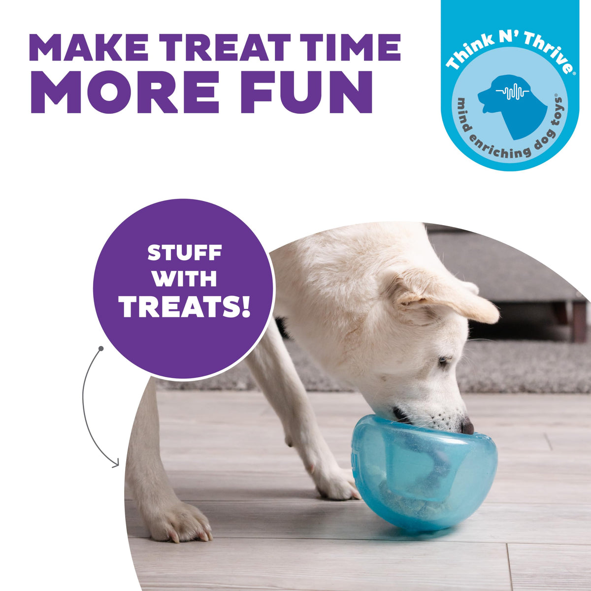 Blue Interactive Treat Dispensing Dog Toy Q89010