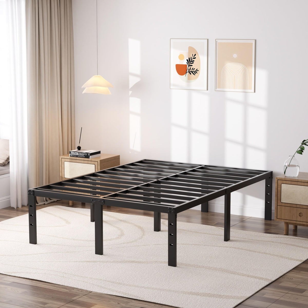Queen Size 18 Inch Metal Platform Bed Frame F167