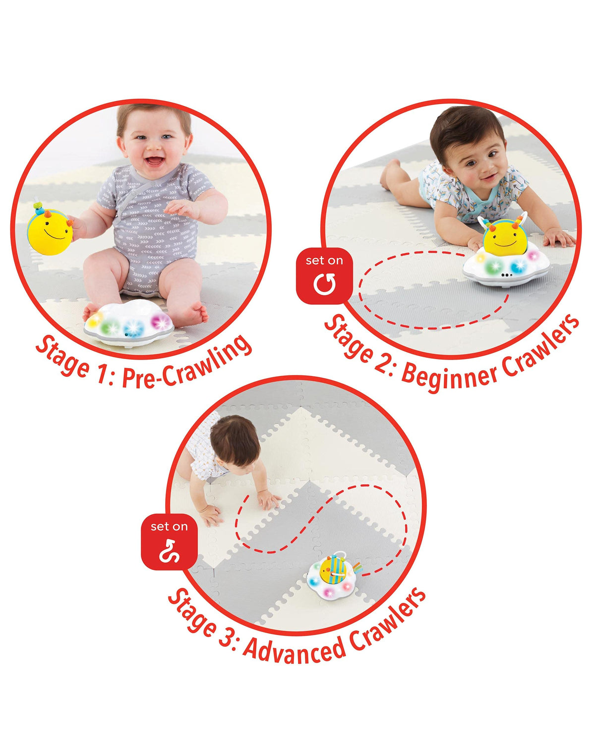 3 in 1 Baby Activity Center + 3-Stage Developmental Learning Crawl Toy O46030