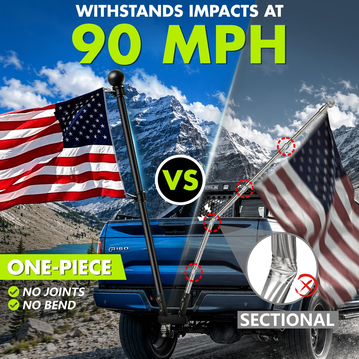 4.8FT Stainless Steel Flag Pole R2103
