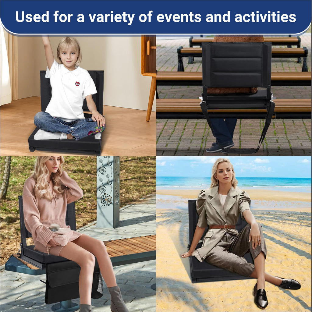 Bleachers Stadium Seat with Back Support and Cushion E3507