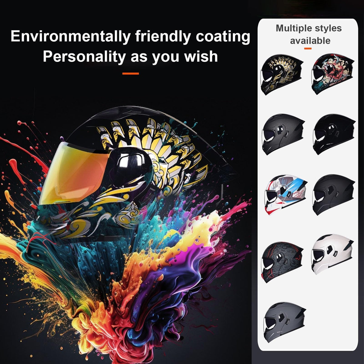 DOT Approved Full Face Flip up Anti-Fog Double Visor Motorcycle Helmet G790