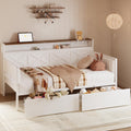 White Twin Daybed with Storage Drawers L556766