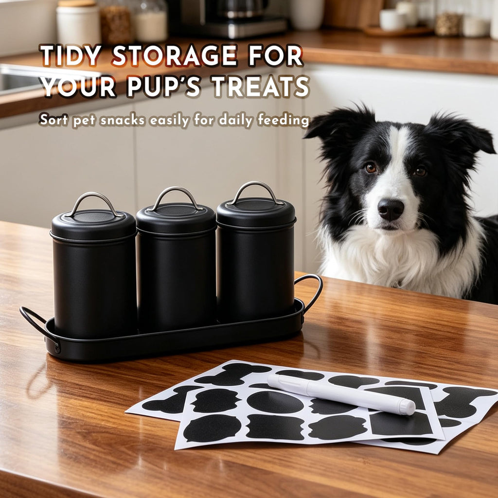 Airtight Dog Treat Container Set with Lid and Tray N997471