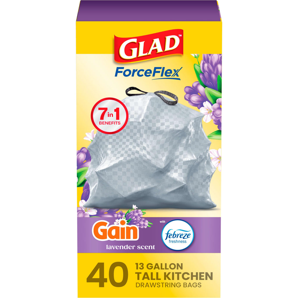 13 Gallon Lavender Tall Kitchen Trash Bags 40 Count Z72718
