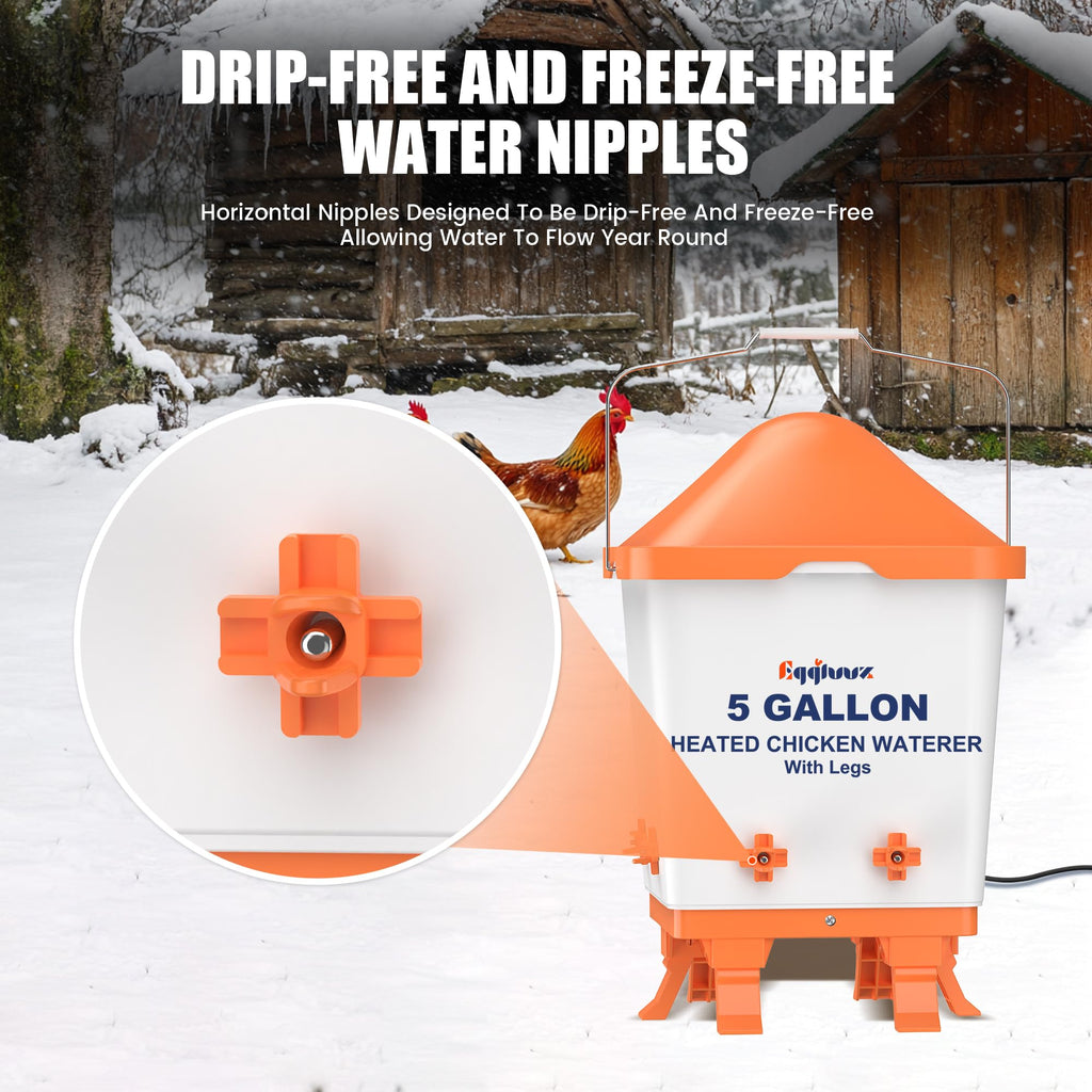 Heated Chicken Waterer 5 Gallon Thermostatically Controlled X451112