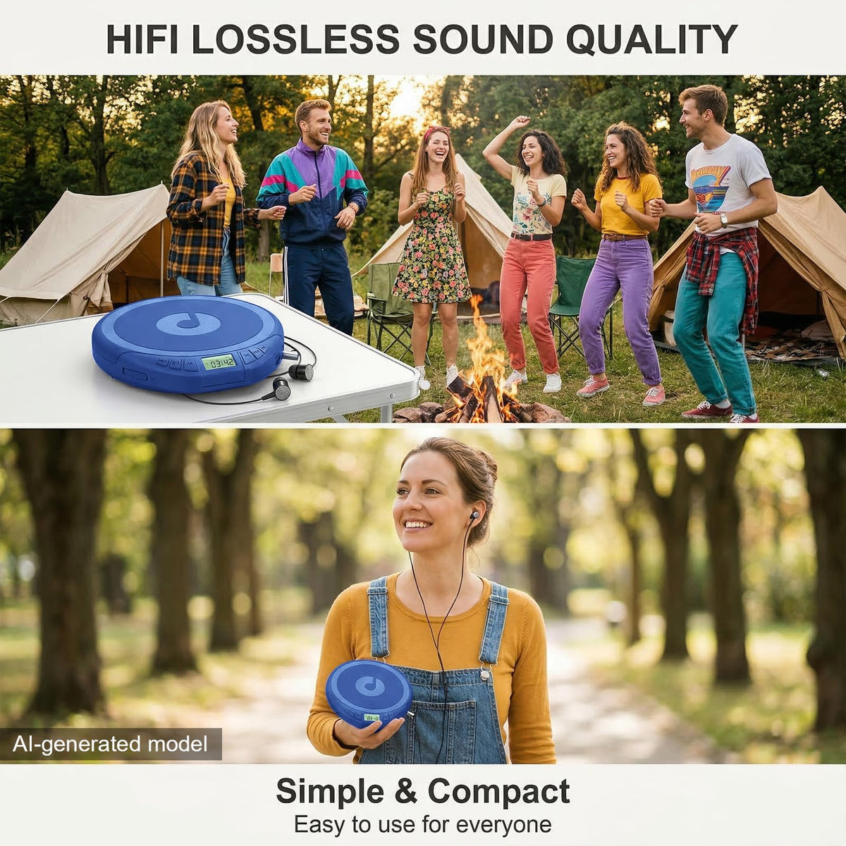 Portable CD Player with Earphones H9406