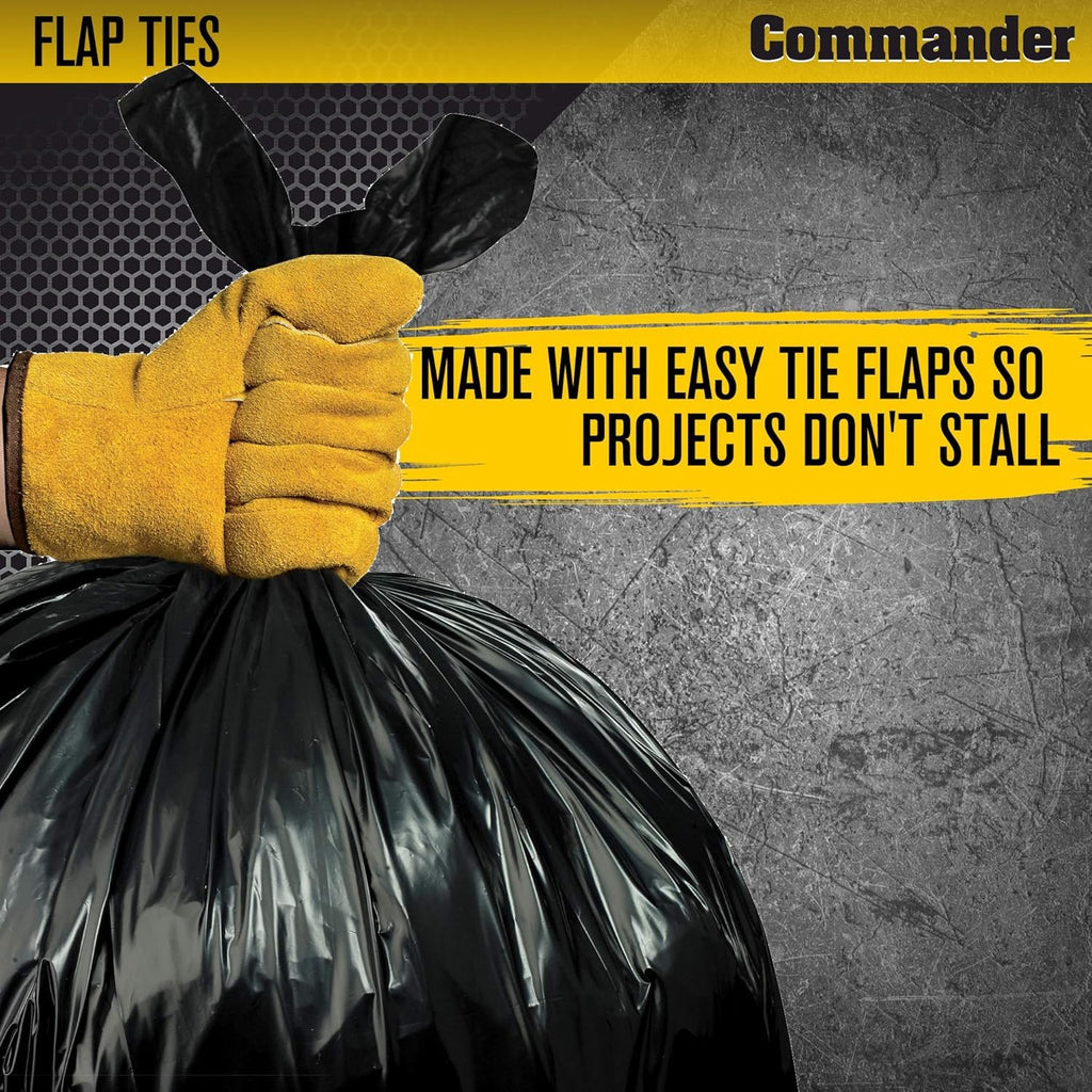 55 Gallon Heavy Duty Contractor Bags with Flap Ties, Pack of 20 D1142