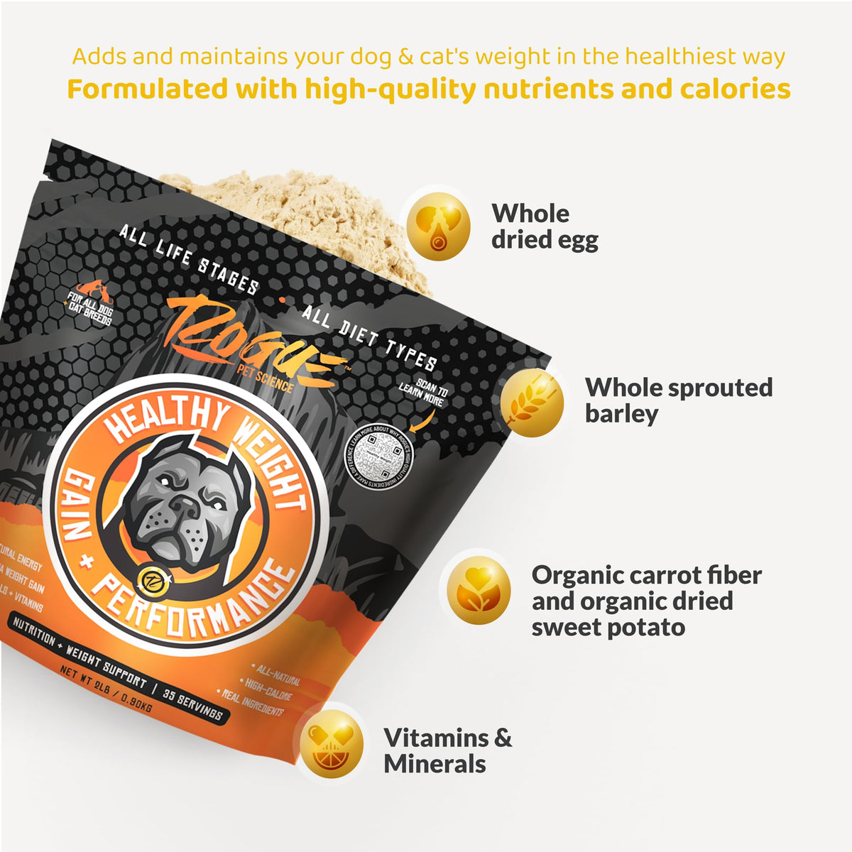 Natural Weight Gainer Dog Food Topper 2 lbs S127734