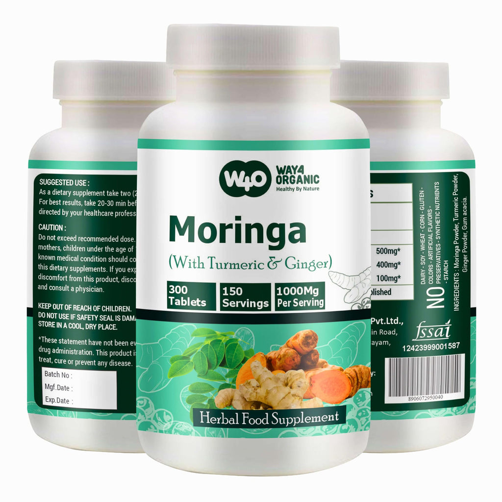 Moringa Tablets with Turmeric and Ginger, 300 Pills, 1000 Mg M7401