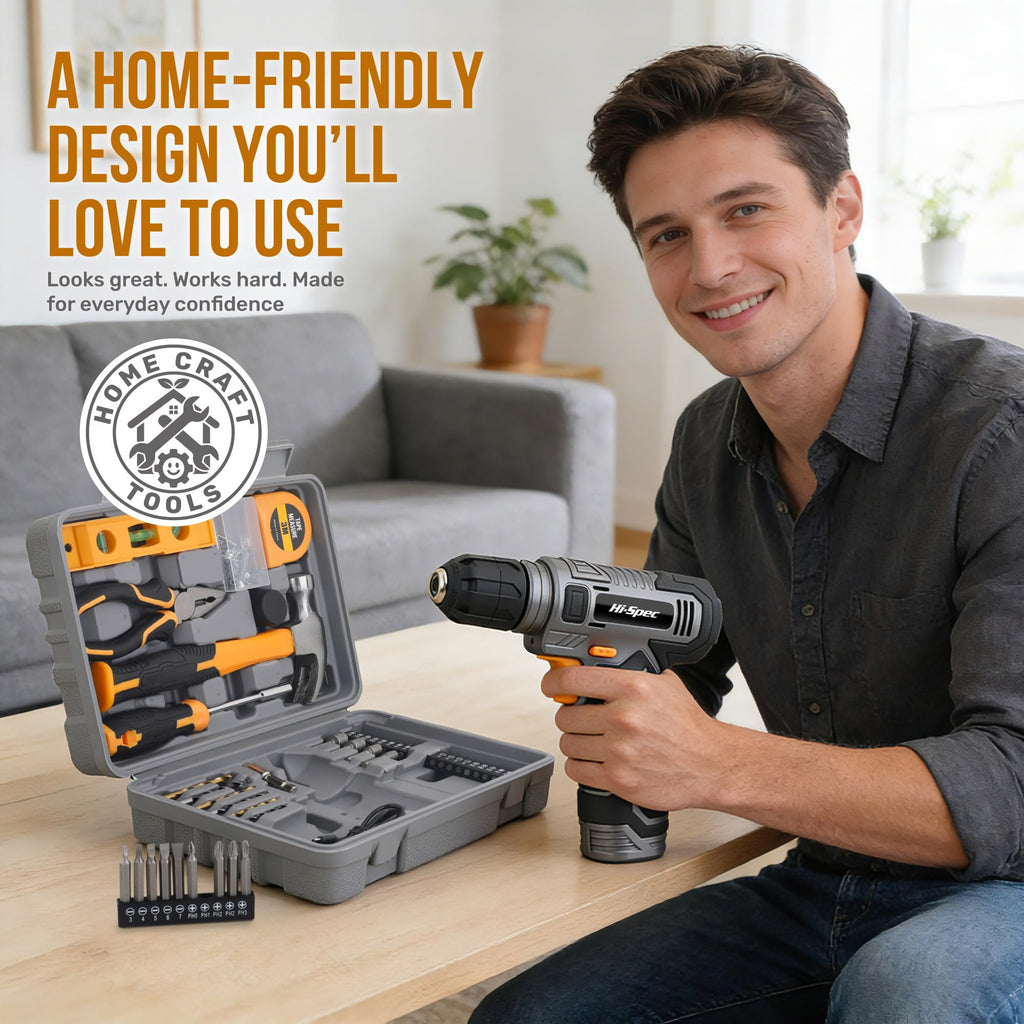 8V Cordless Drill Set & Household Tool Kit Q37163