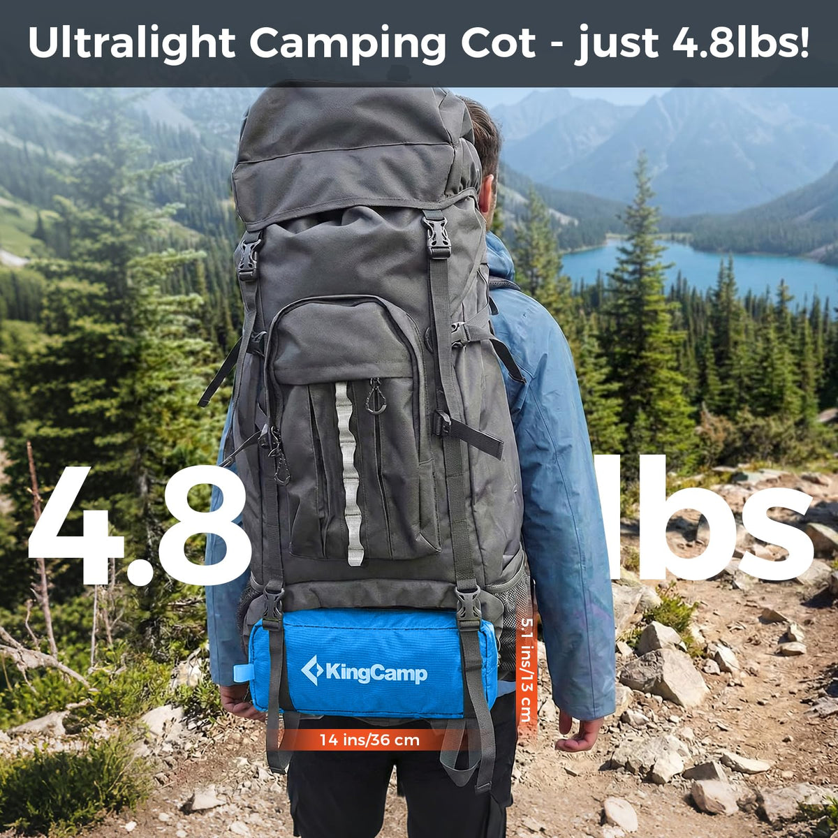 Ultralight Camping Cot 265 Lbs Blue B48147