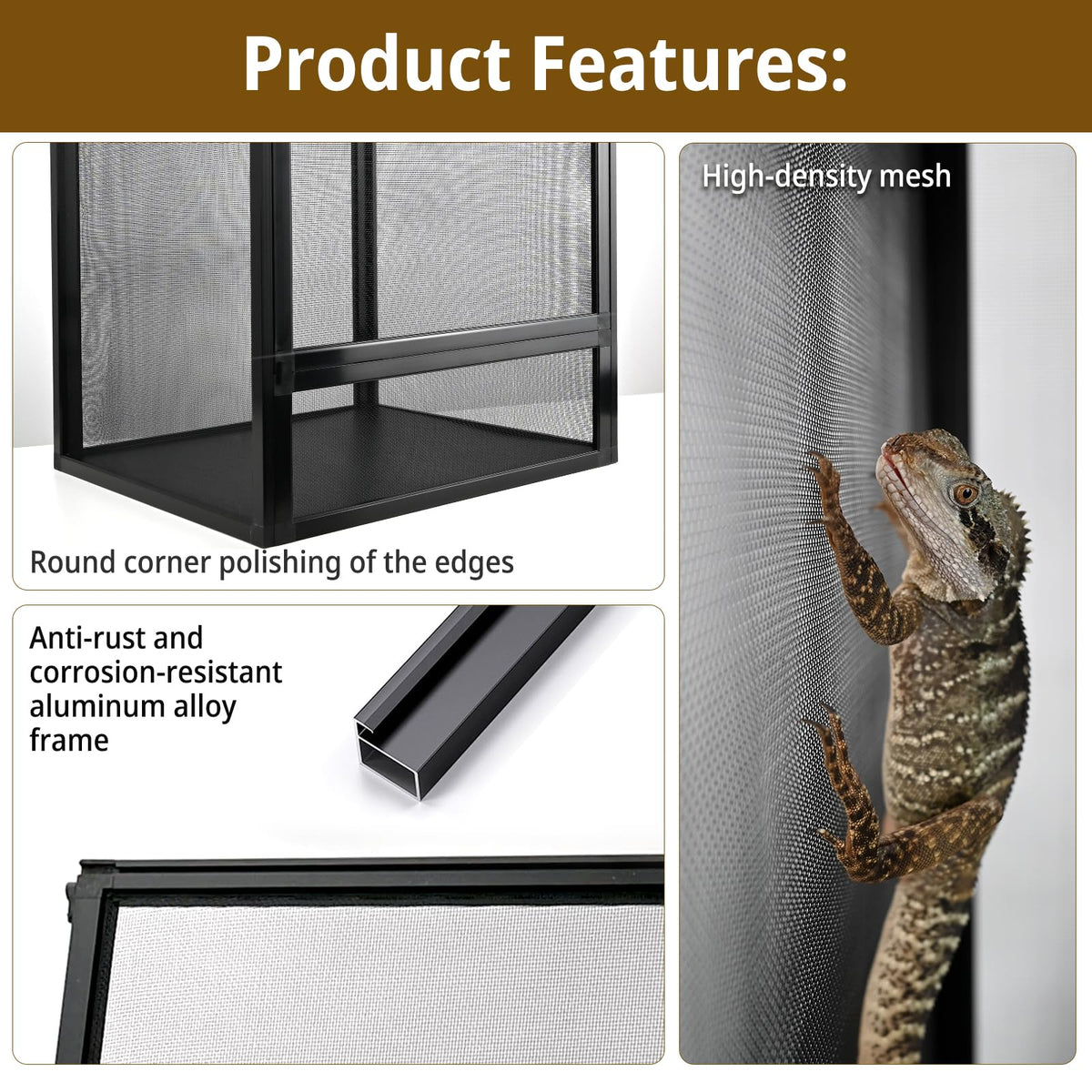 33 Gallon Open-Air Mesh Reptile Terrarium Cage F96564