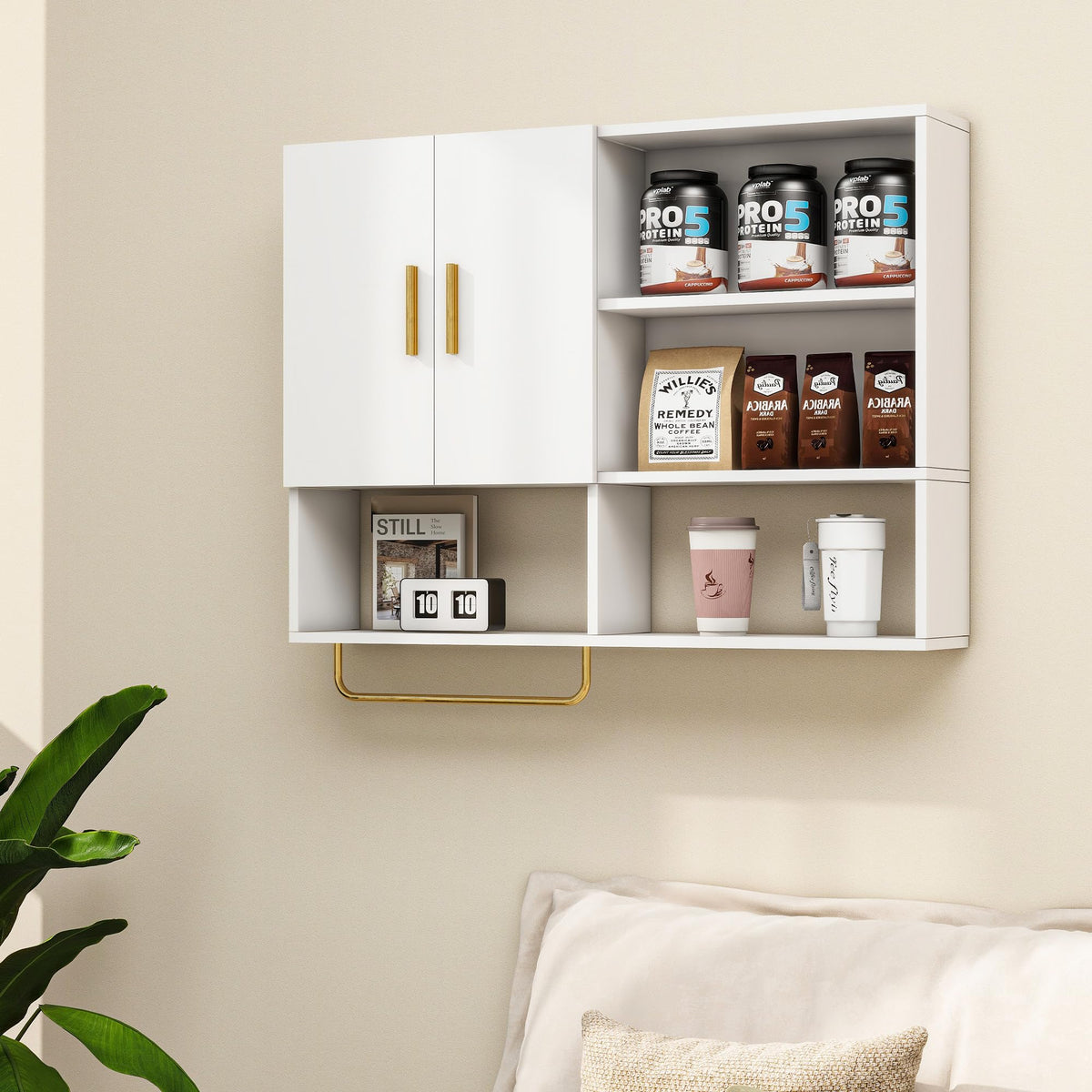 Wood Wall Mounted Bathroom Cabinet Y580947