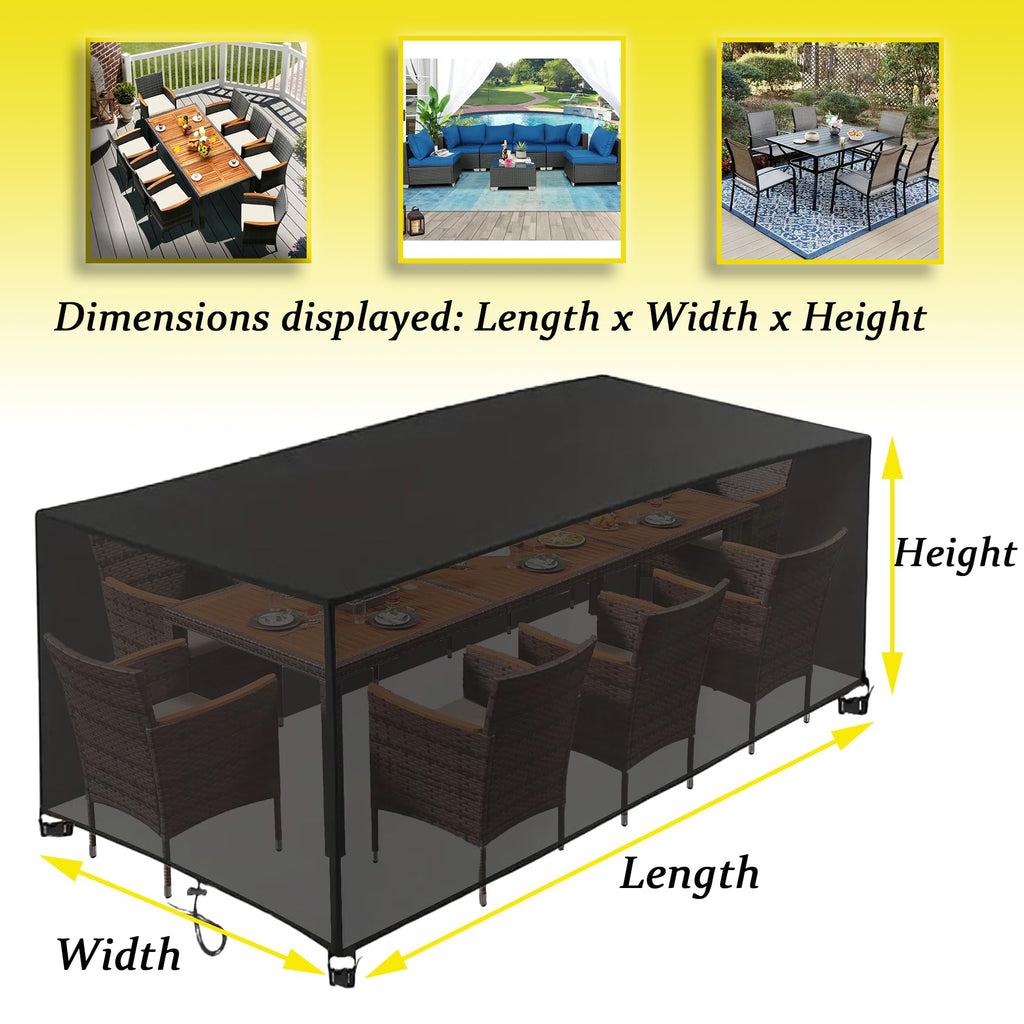 Waterproof Outdoor Furniture Cover 420D, 47"L x 22"W x 30"H Black P687