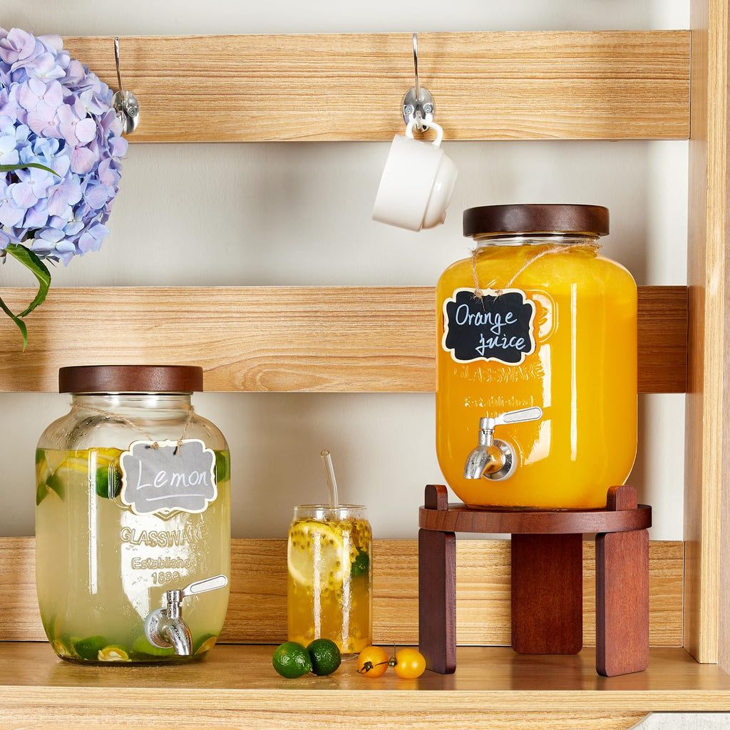 1 Gallon Glass Beverage Dispenser with Stainless Steel Spigot C201