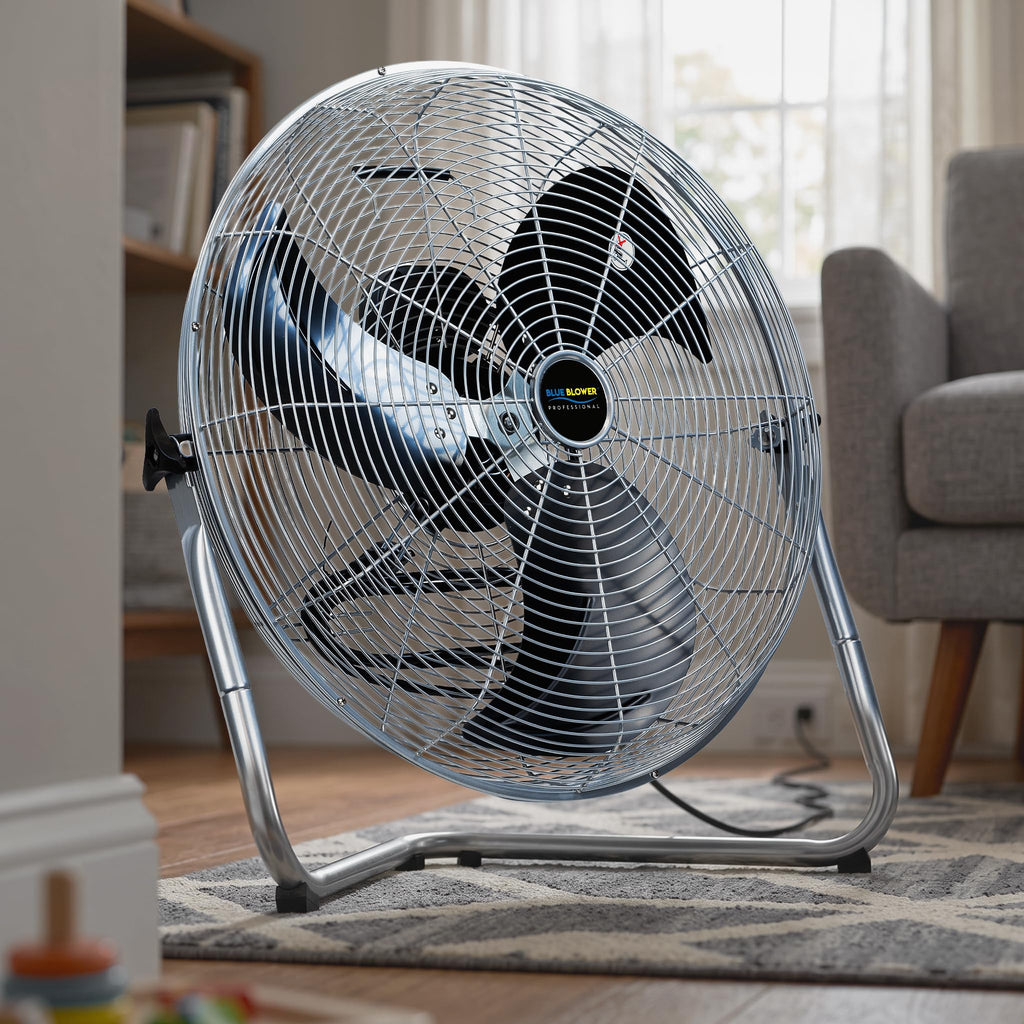 Blue 20 Inch High Velocity 4600 CFM 3 Speed Floor Fan N138