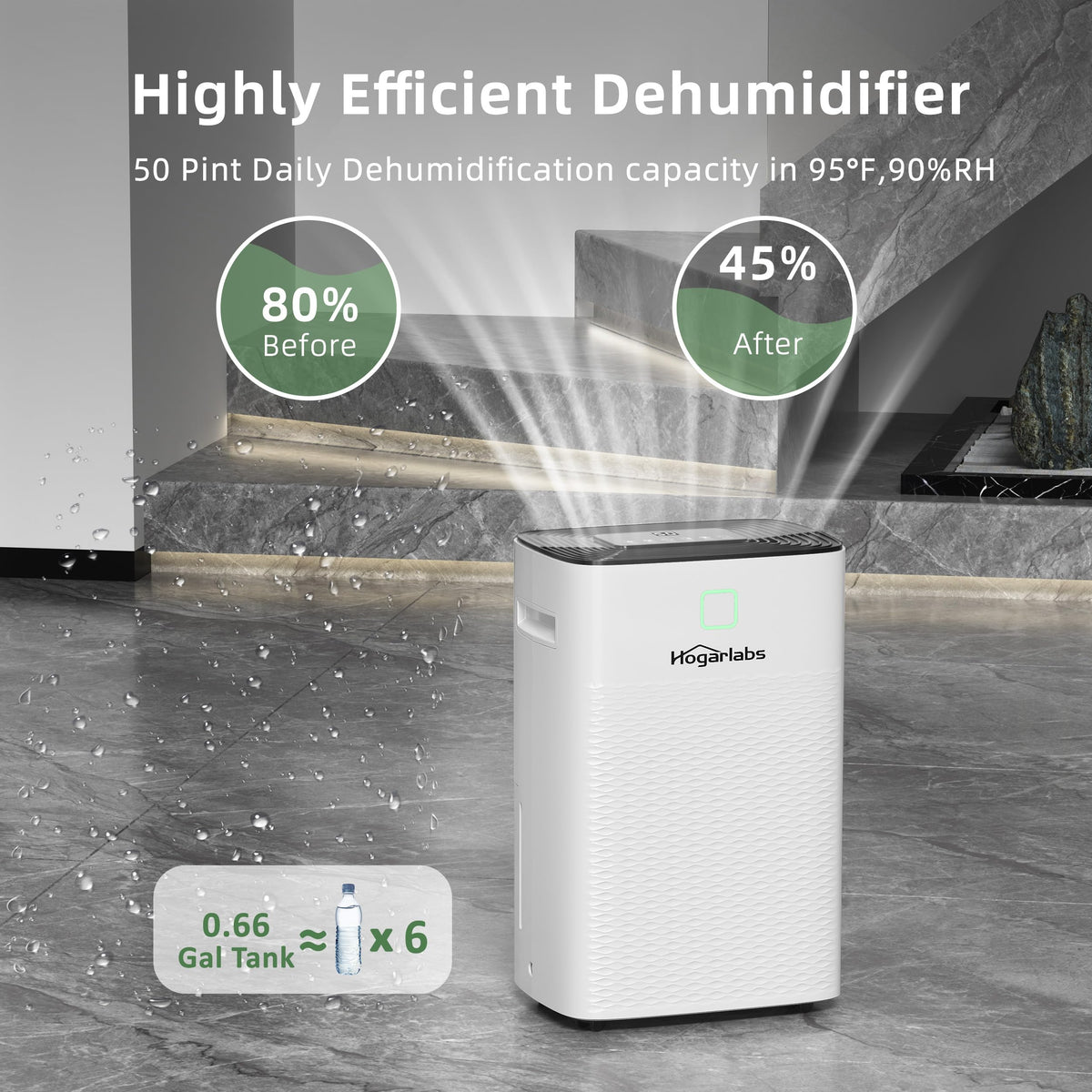 50 Pint Dehumidifier with Drain Hose & Auto Humidity Control Z9625