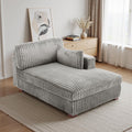 Oversized Faux Fur Upholstered Chaise Lounge Chair with Left Armrest D373460